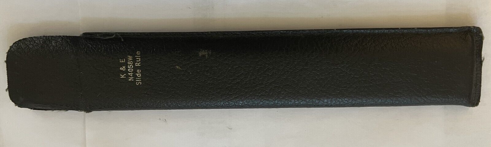 Antique K & E Keuffel Esser N4058W Slide Rule black leather case, 11.2