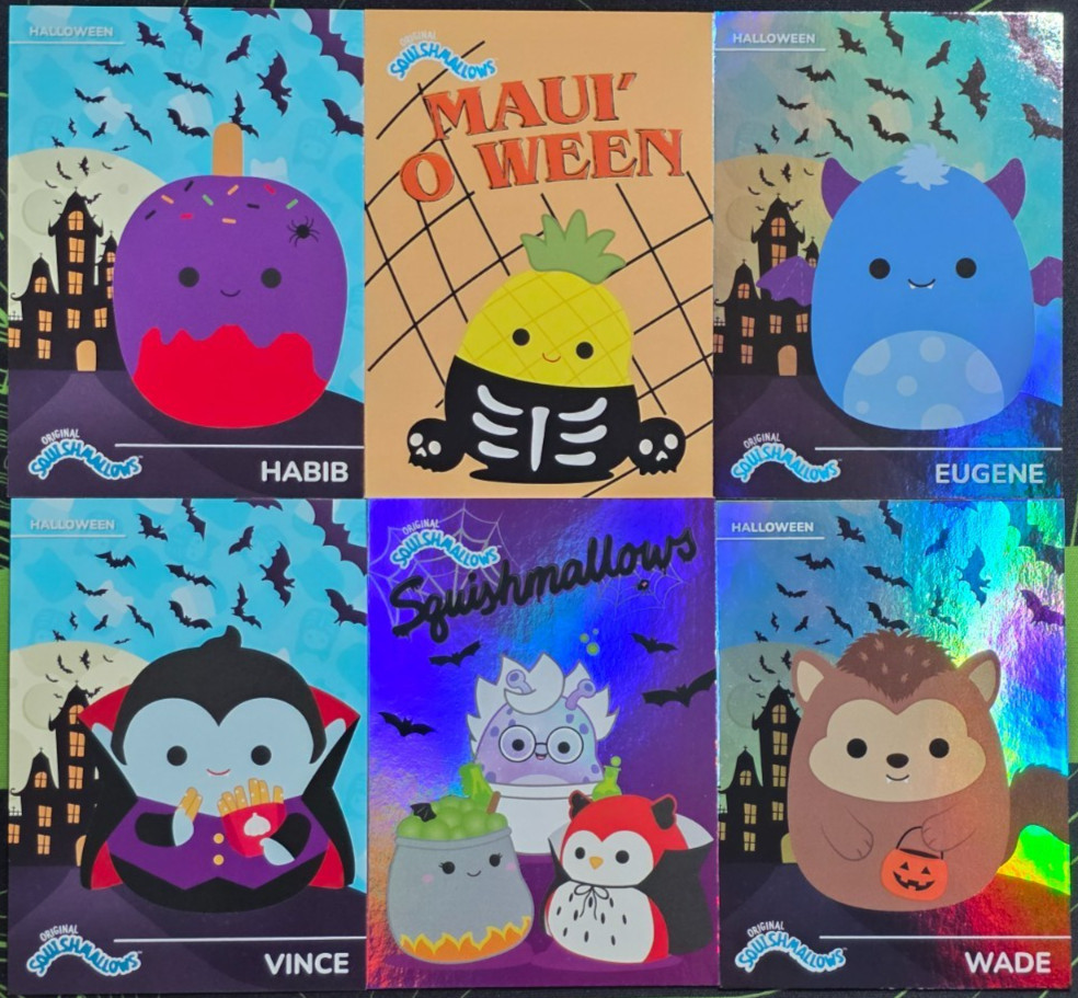2025 PANINI SQUISHMALLOWS HALLOWEEN TRADING CARD LOT OF 6: EUGENE, WADE, VINCE