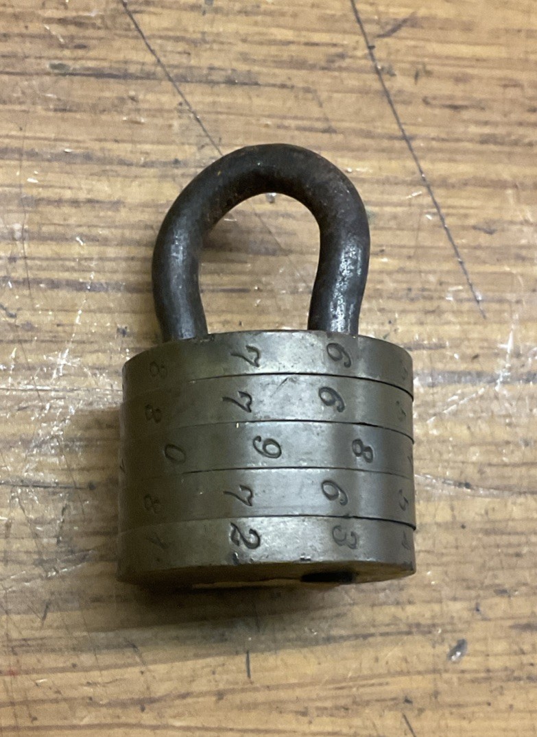 Antique G&P Rotating Barrel Padlock Brass With Combination ￼