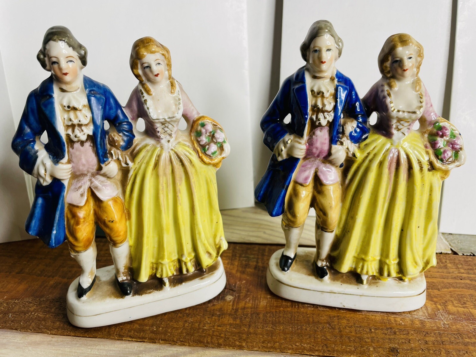 Lot of 2 Colonial Couple Figurine Made in Occupied Japan 1945 - 1952 6