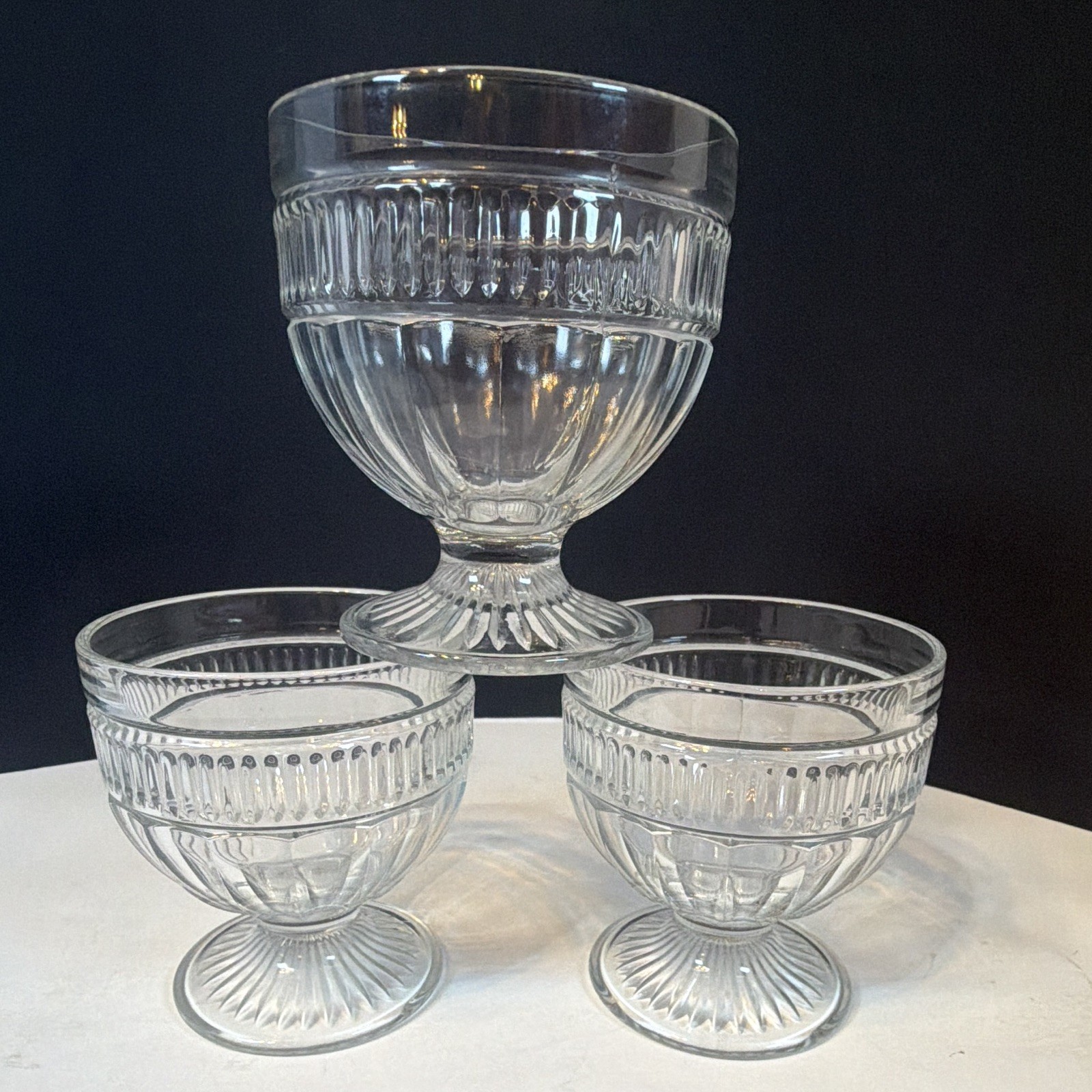 Anchor Hocking Annapolis Footed Sundae Glass Set Of 3