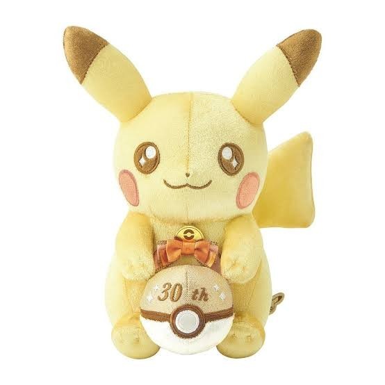 Pikachu 30th Celebration Plush- 30th Anniversary Official Character Hand