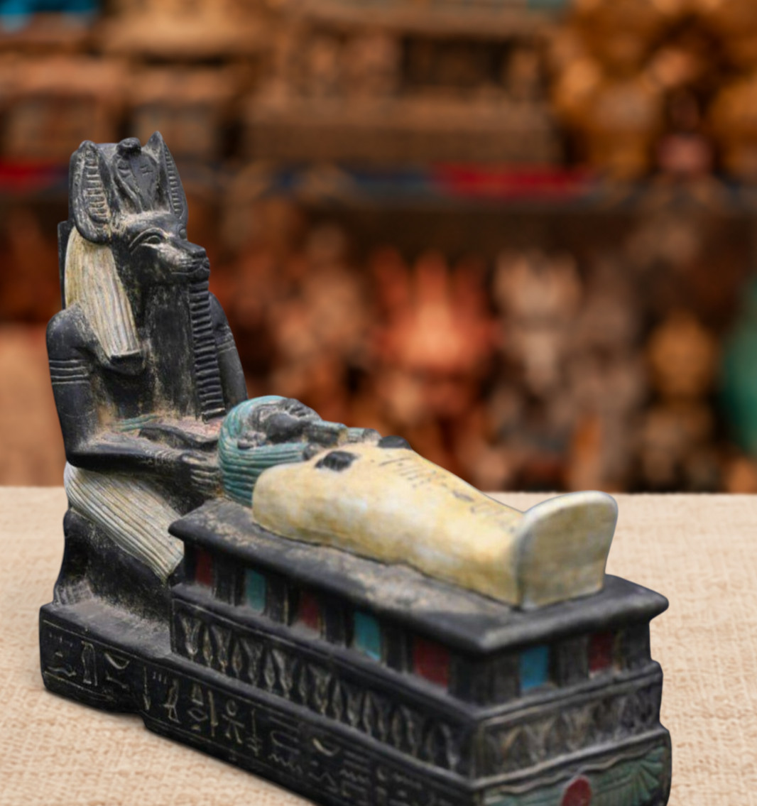 Statue of Ancient Egyptian Anubis God of Mummification in Ancient Egypt