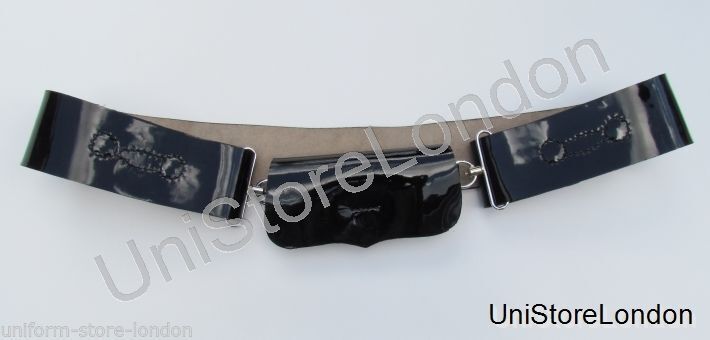 Belt Cross Belt Black High Gloss Patent Leather 62mm Wide Chrome Fitting R965