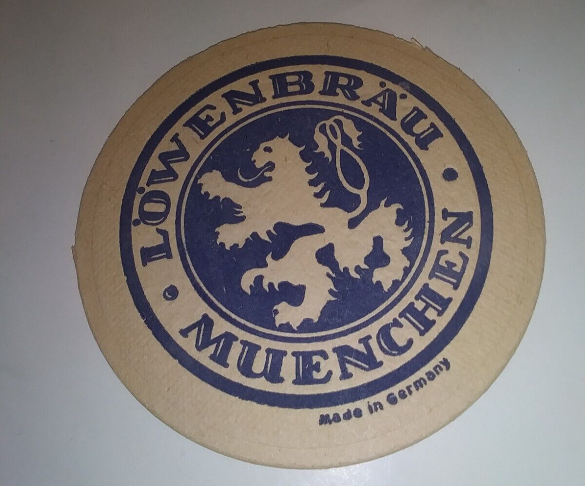 Vintage Lowenbrau Muenchen Round Beer Coaster Made In Germany