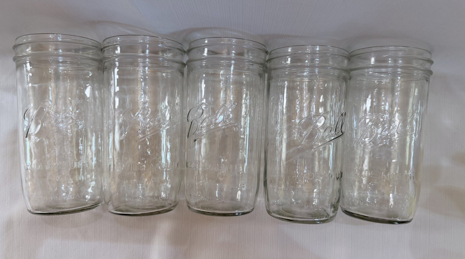Ball Mason Tall Jar 24 oz Pint and A Half Wide Mouth 5 In Total Discontiued