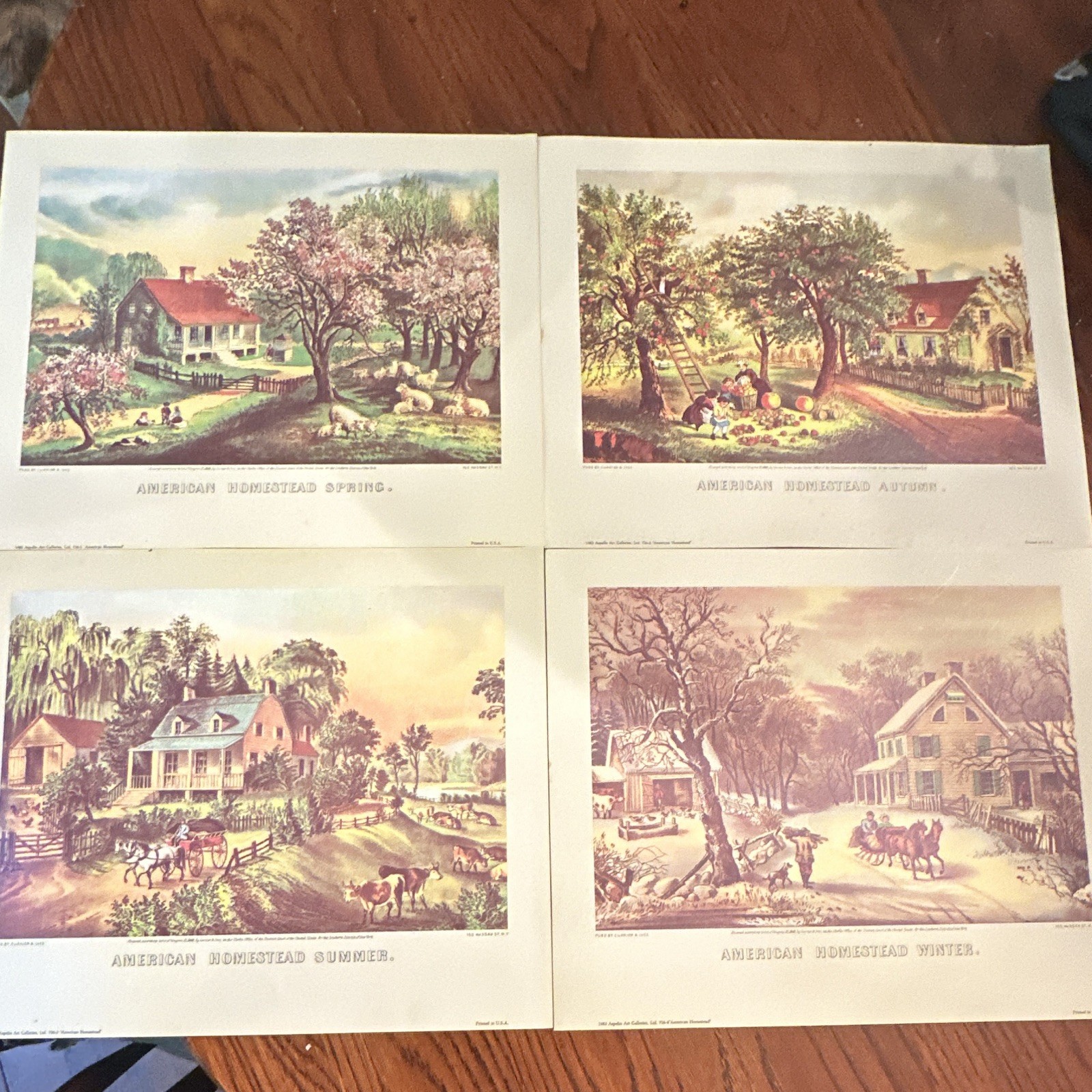 Aspelin Art Galleries Currier & Ives American Homestead Seasons 4 Print Set