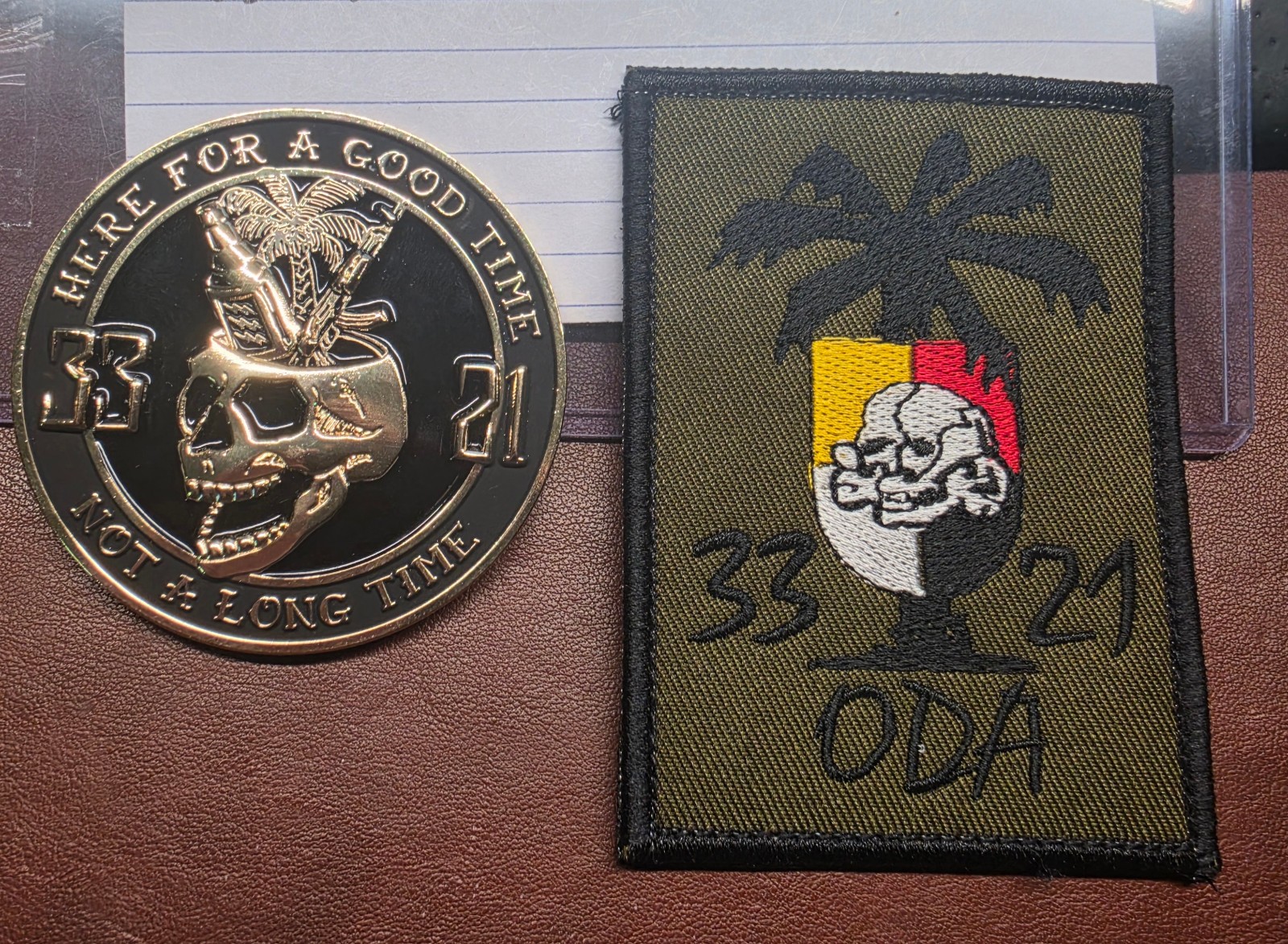 GWOT 3rd Special Forces ODA 3321 Banned patch and Challenge Coin