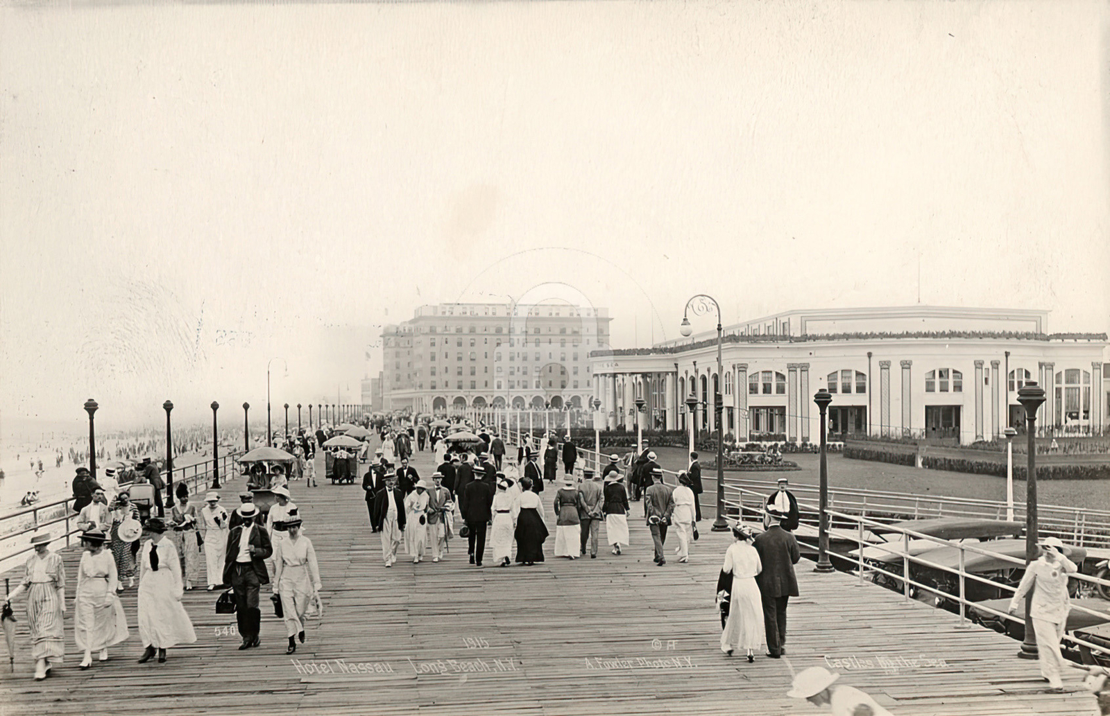 Hotel Nassau Long Beach NY New York 7 1915 RPPC Photo Postcard COPY
