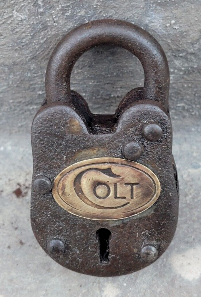 Colt Gate Working Cast Iron Lock With 2 Keys Western Decor Padlock