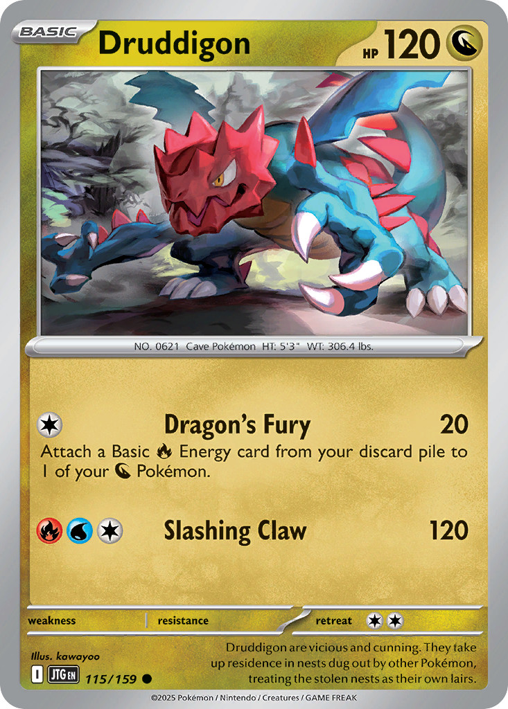 Druddigon 115/159 Common JOURNEY TOGETHER Pokemon Near Mint