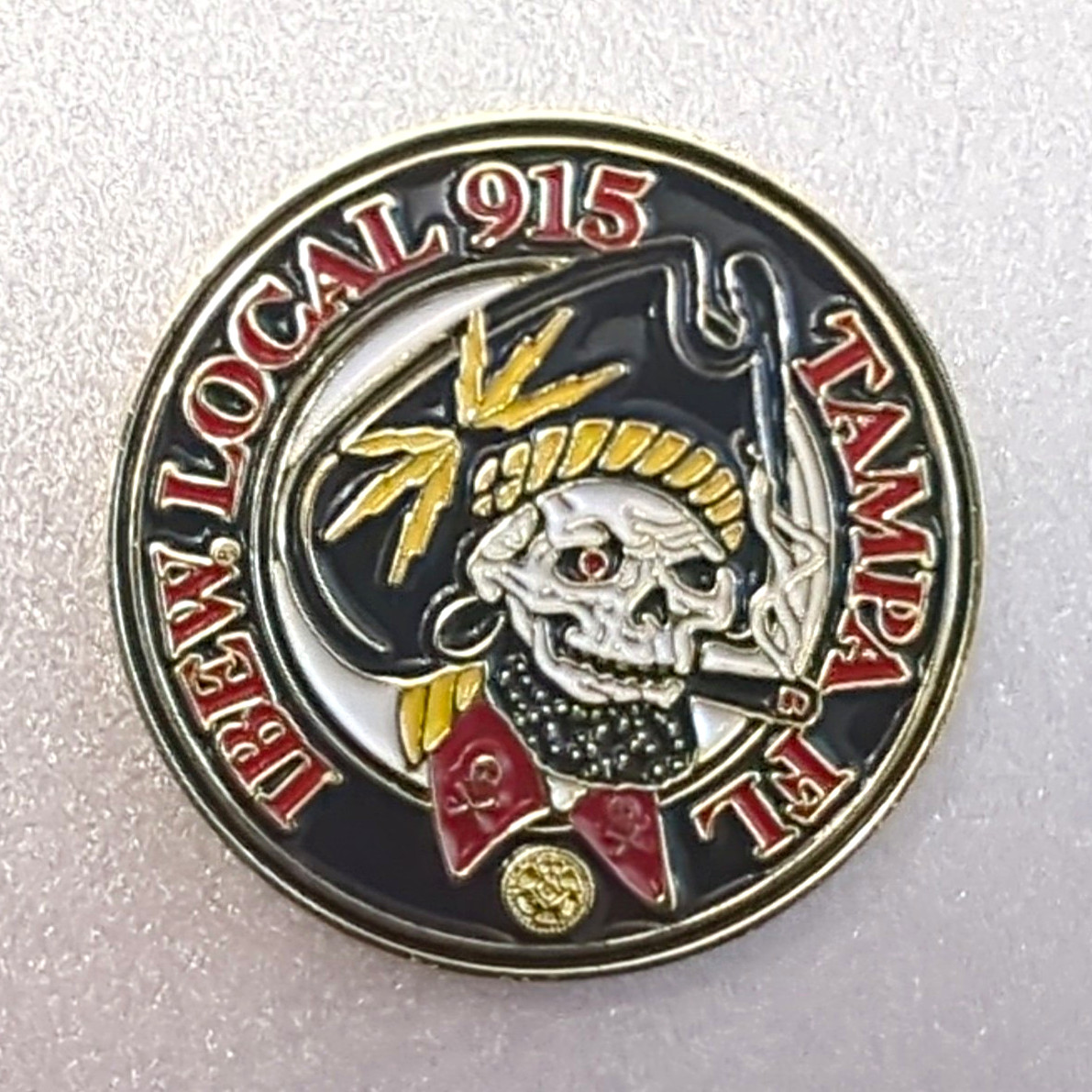 IBEW Local 915 Coin Skull Pirate