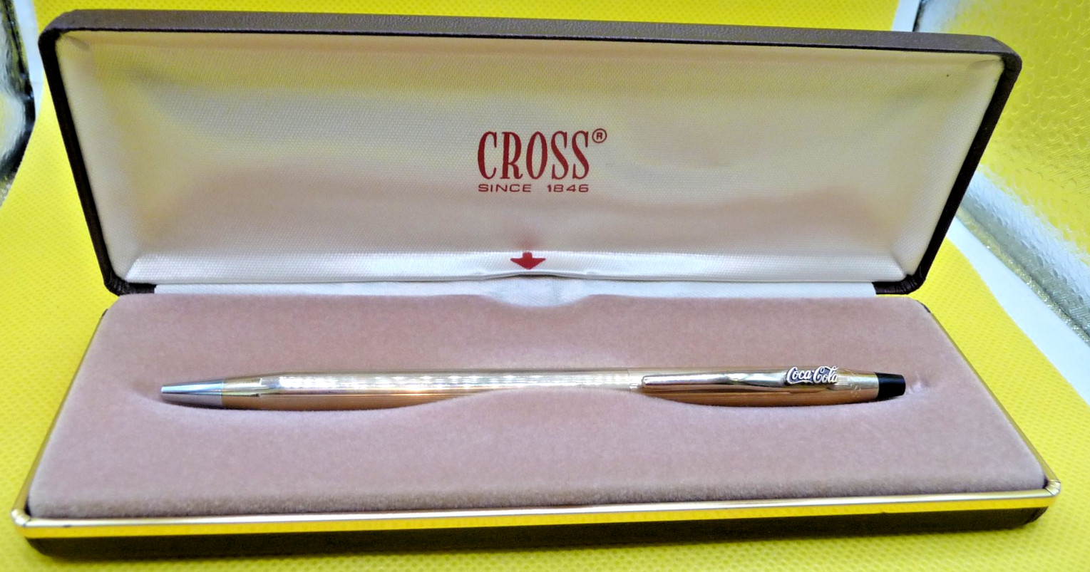 Cross Vintage l0k Gold Filled Century Ball Pen-new old stock in box--Coke logo