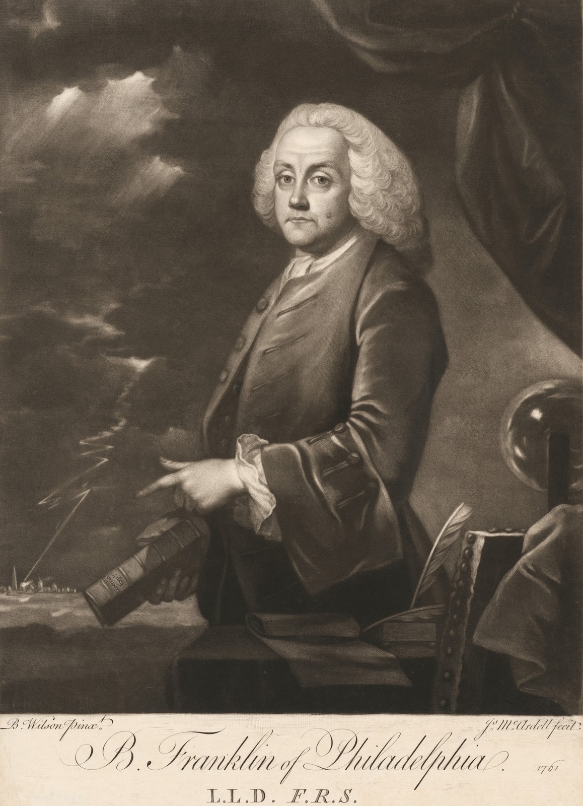 B. Franklin of Philadelphia Vintage Portrait Photo Reprint Wall Art