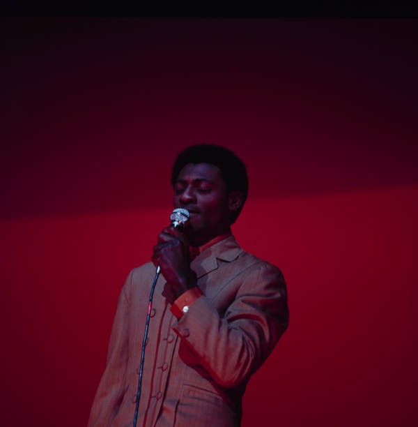 Singer Joe Simon performs on stage in the 1960s Historic 1960s Old Photo