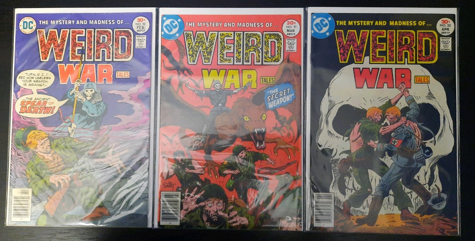 Weird War Tales Issues 50 51 and 52 DC Comics Weird War Tales Issues 50 51 and 52 DC Comics