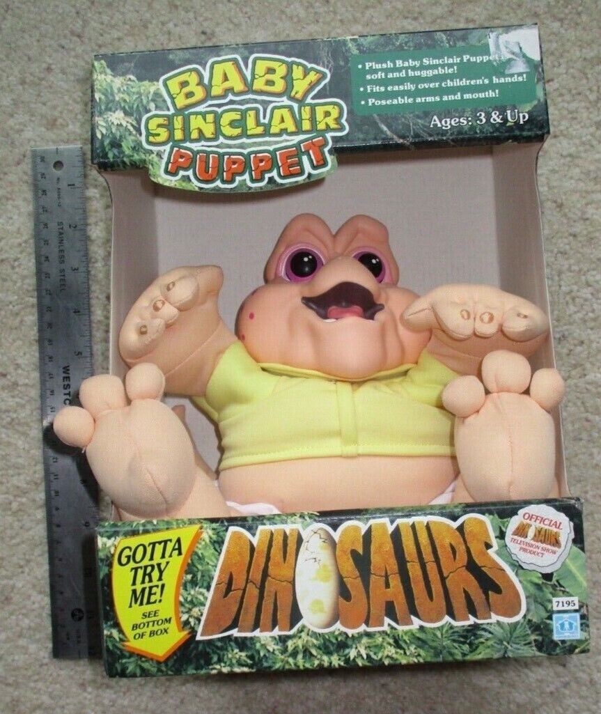 1991 Hasbro Dinosaurs Walt Disney Co. Baby Sinclair Puppet USA Ship ONLY 