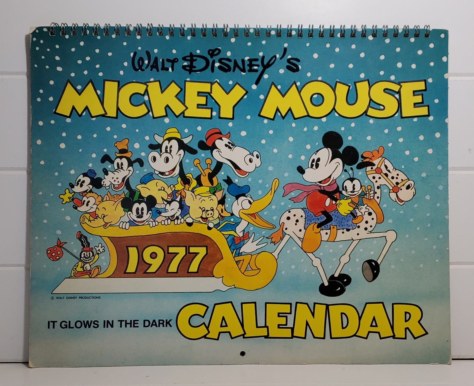 Vintage 1977 Walt Disney’s  Mickey Mouse Glow in The Dark Calendar Collection