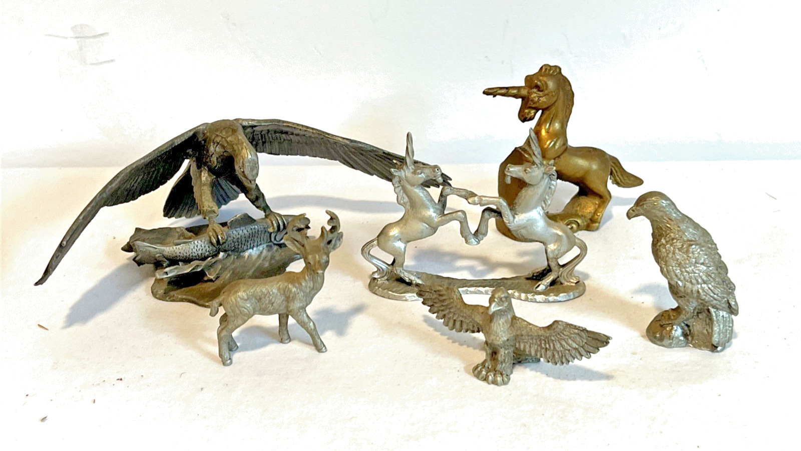 Lot Mini Pewter Metal Animal Theme Figures Statues Spoontique Paula Creed Eagle