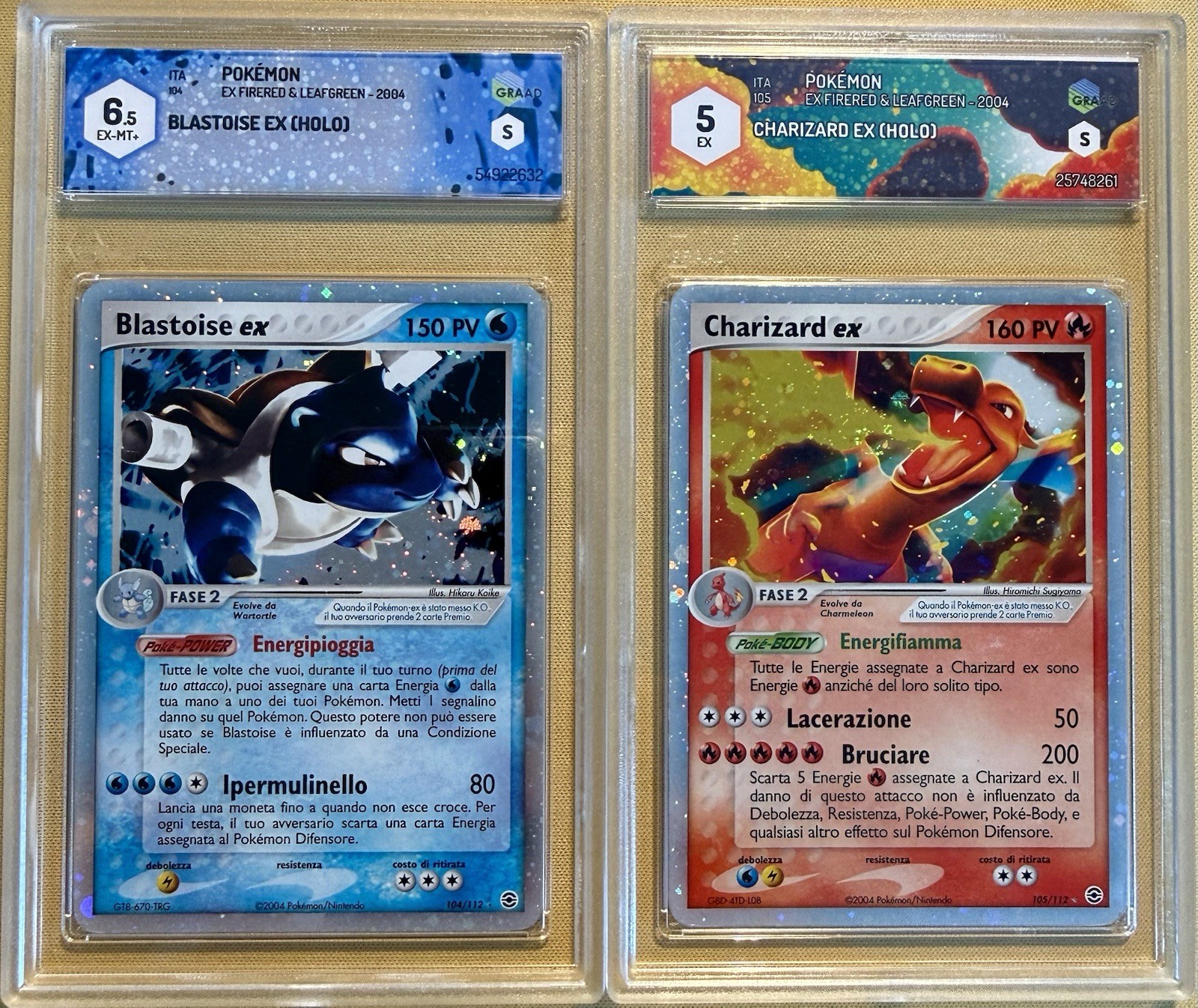 CHARIZARD EX & BLASTOISE EX - SWIRL 🌀 - Ex Fire Red & Leaf Green - ITA - 2004 CHARIZARD EX & BLASTOISE EX - SWIRL 🌀 - Ex Fire Red & Leaf Green - ITA - 2004