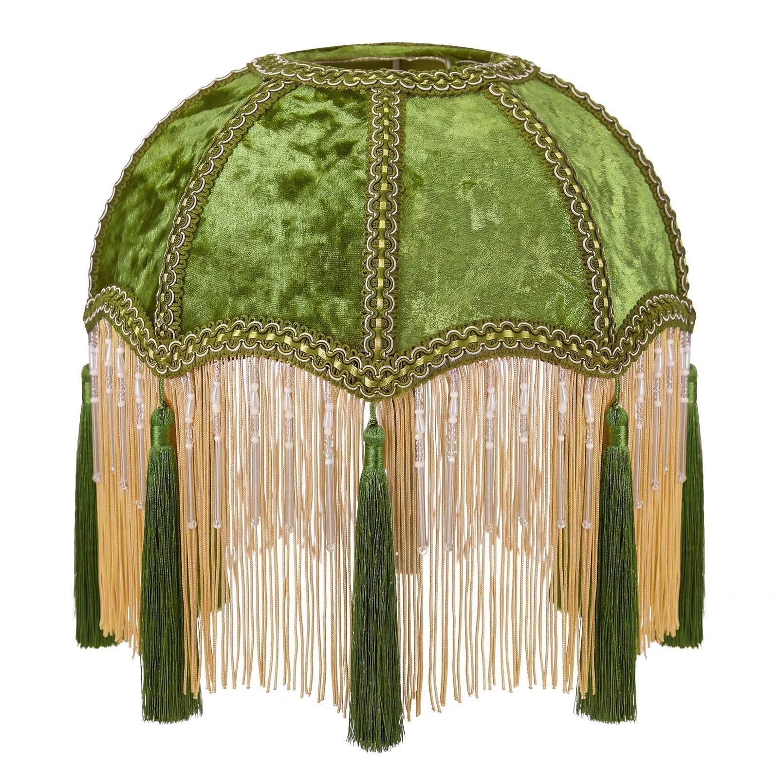 Vintage Velvet Olive Green Bell Lamp Shade 9.8\ Vintage Velvet Olive Green Bell Lamp Shade 9.8\