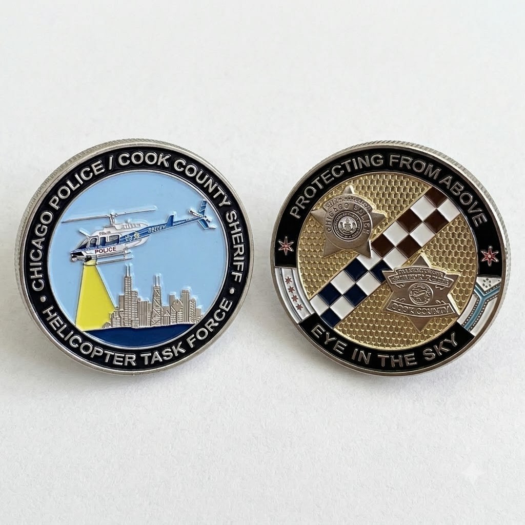 CHICAGO POLICE COOK COUNTY SHERIFF CHALLENGE COIN Helicopter Task Force 2\ CHICAGO POLICE COOK COUNTY SHERIFF CHALLENGE COIN Helicopter Task Force 2\