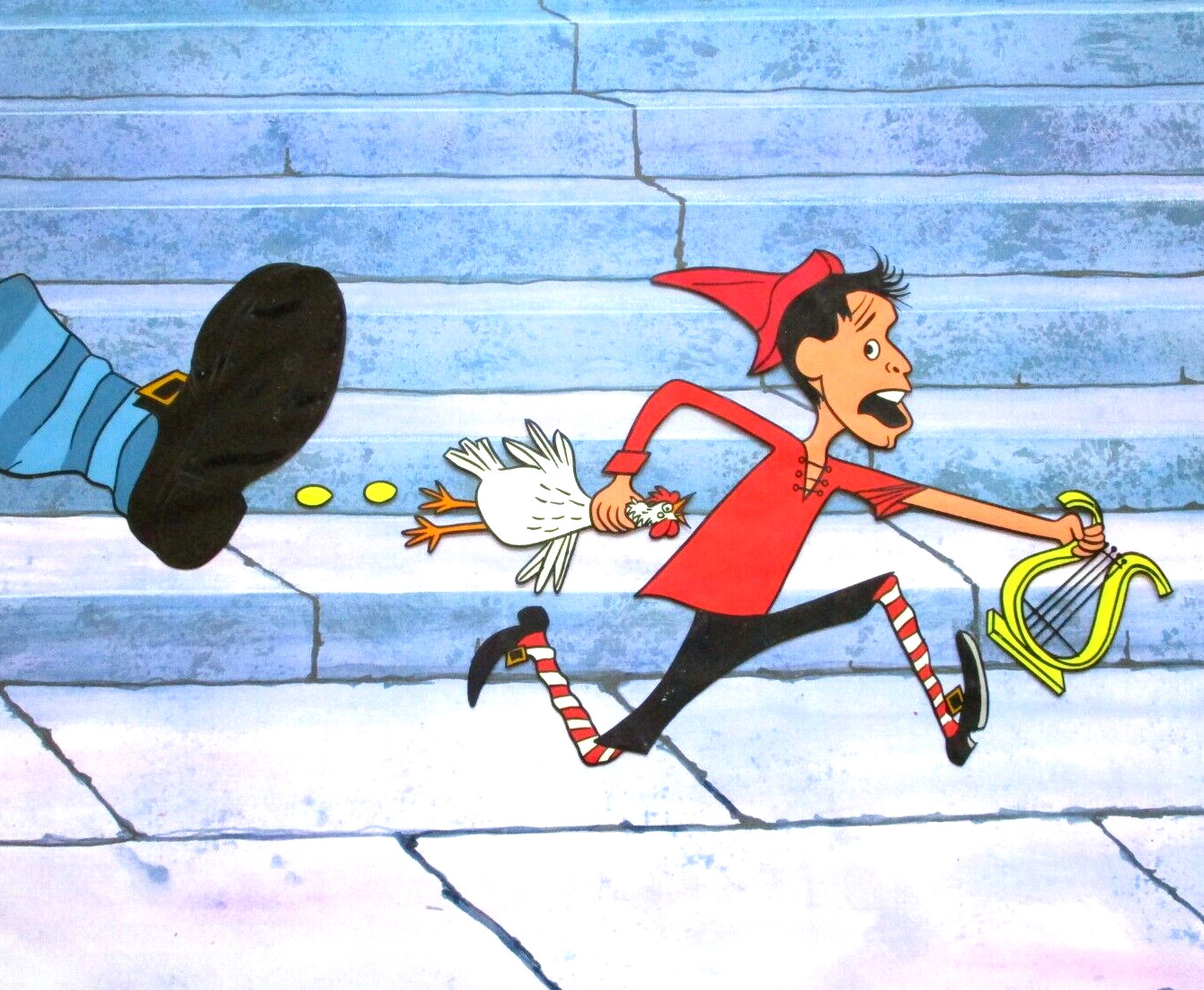 JERRY LEWIS 1960\'s FORMAT FILMS comedian ORIGINAL PRODUCTION CEL chicken harp