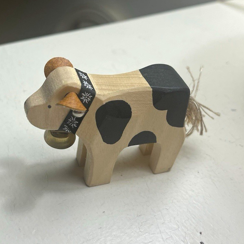 Vintage Trauffer Cow Switzerland Decoration Trinket Figurine Christmas Ornament