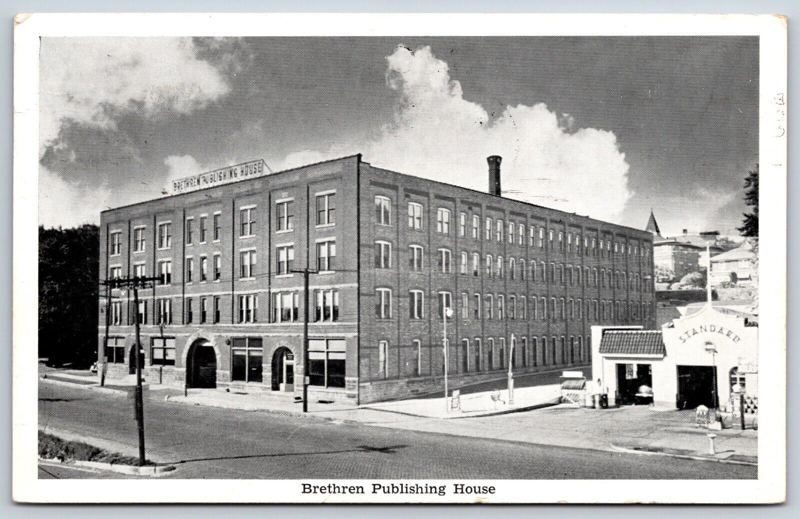 Postcard Brethren Publishing House, Street View, Elgin Illinois Posted 1943