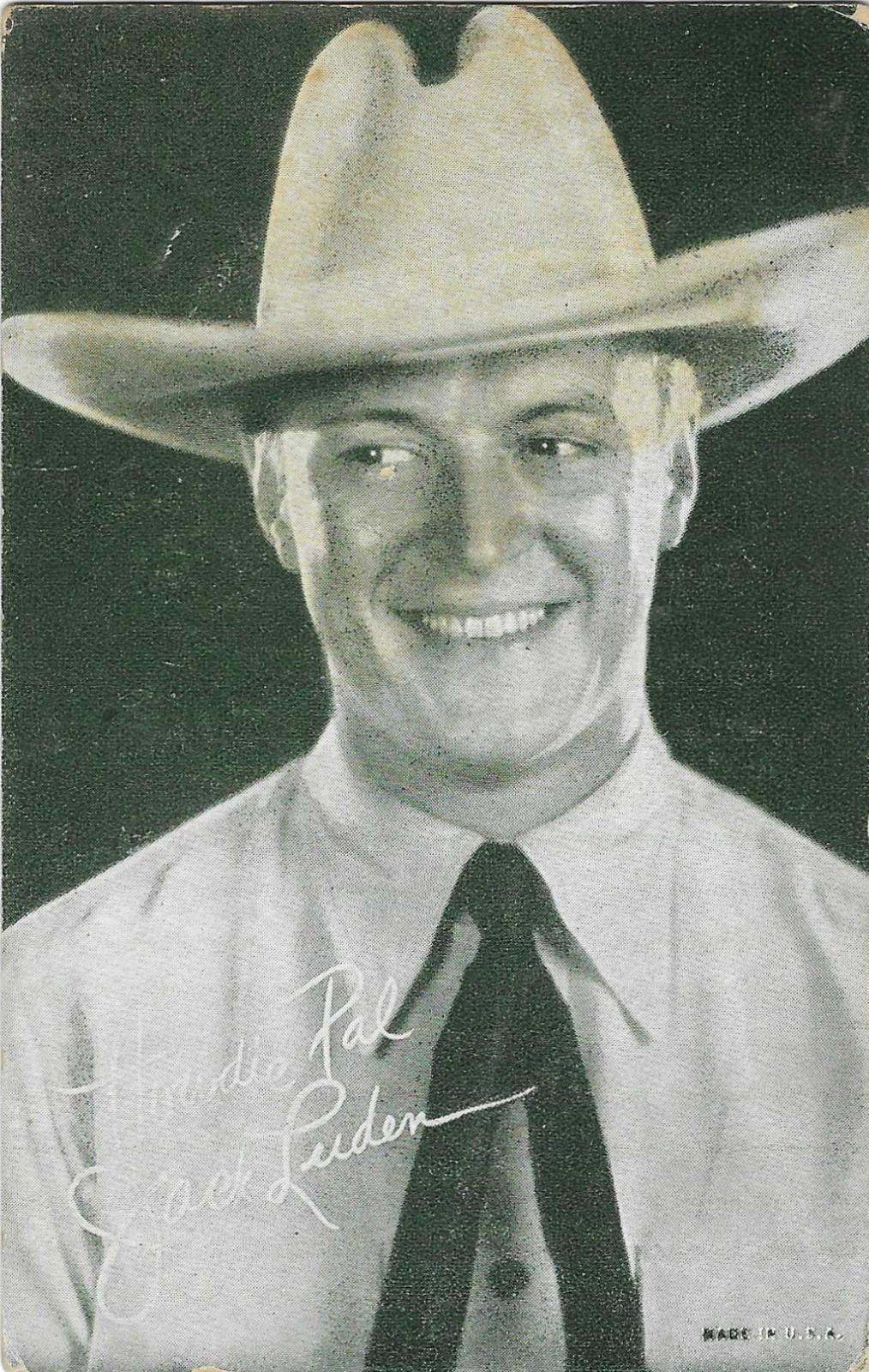 EXHIBIT ARCADE COWBOY CARD 1920's JACK LUDEN GREAT CARD EXHIBIT ARCADE COWBOY CARD 1920's JACK LUDEN GREAT CARD