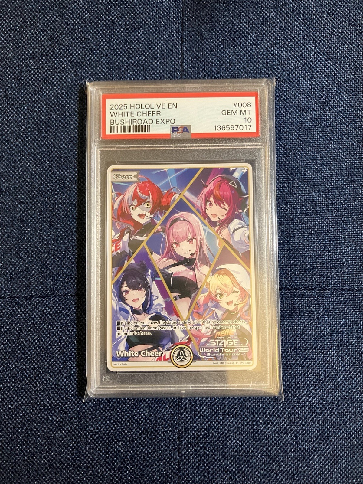 2025 HOLOLIVE OFFICIAL CARD GAME PROMOS BUSHIROAD EXPO #008 WHITE CHEER PSA 10
