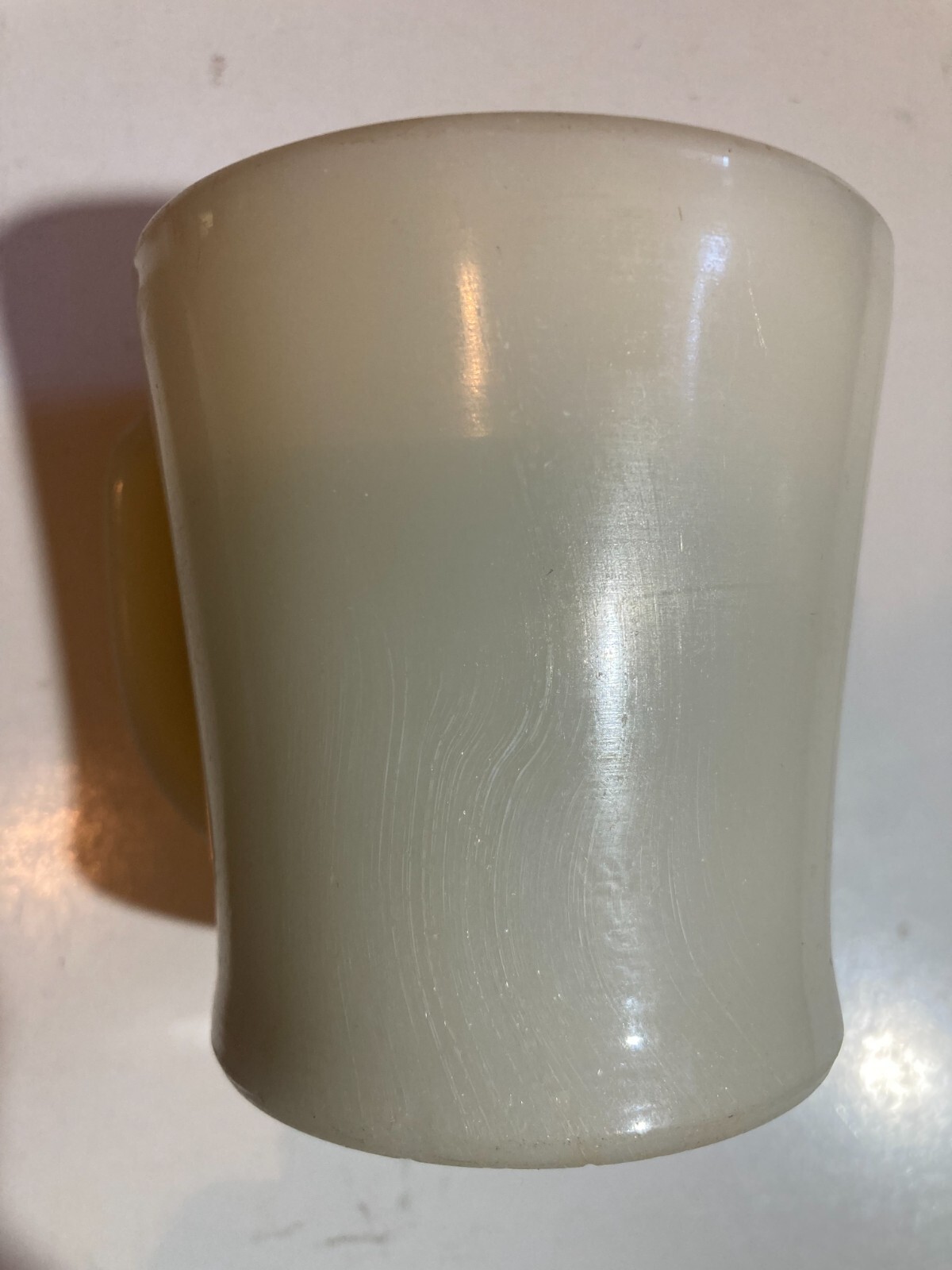 Fire King Oven Ware Flat Bottom Ivory D Handle Mug Fire King Oven Ware Flat Bottom Ivory D Handle Mug