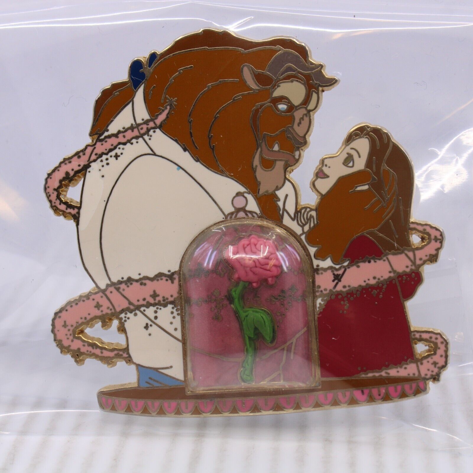 A5 Disney Auctions DA LE 500 Pin Beauty and the Beast Belle With Rose Dome