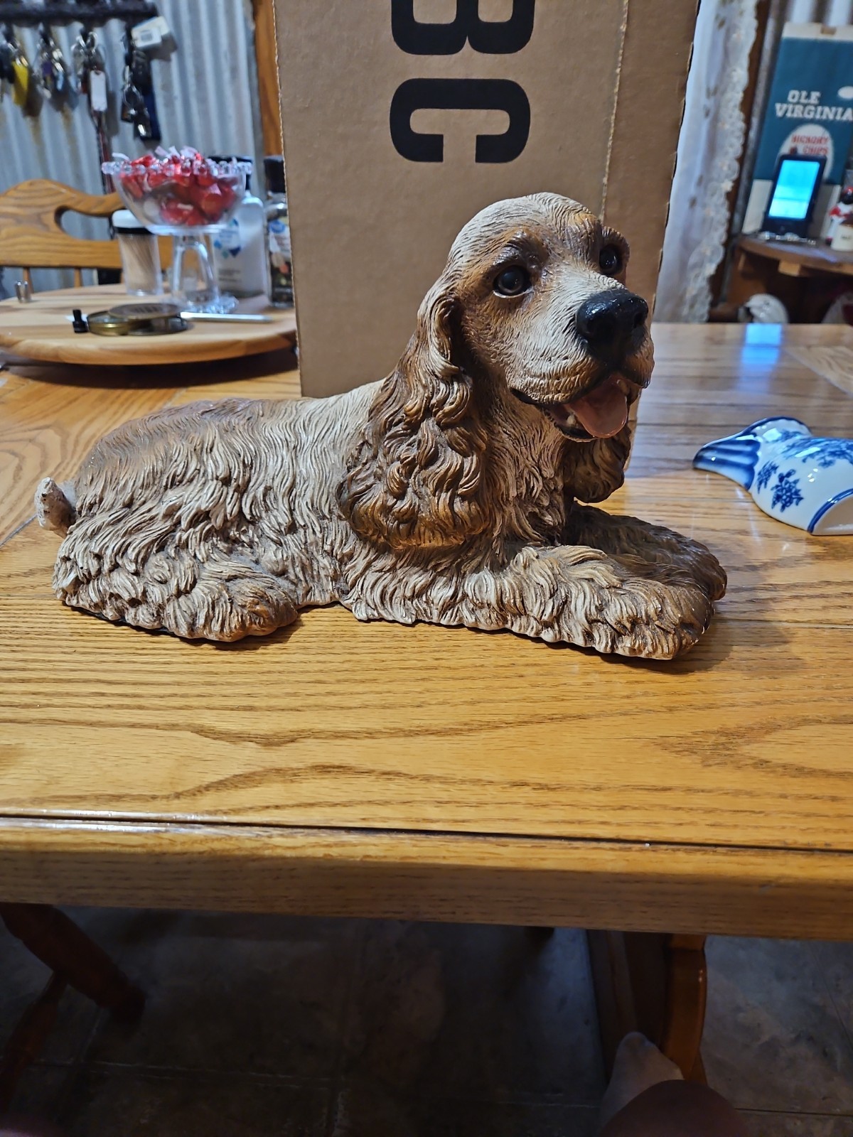 Vintage HOMCO Resin Cocker Spaniel Dog Statue Figurine 1986 Large 7\