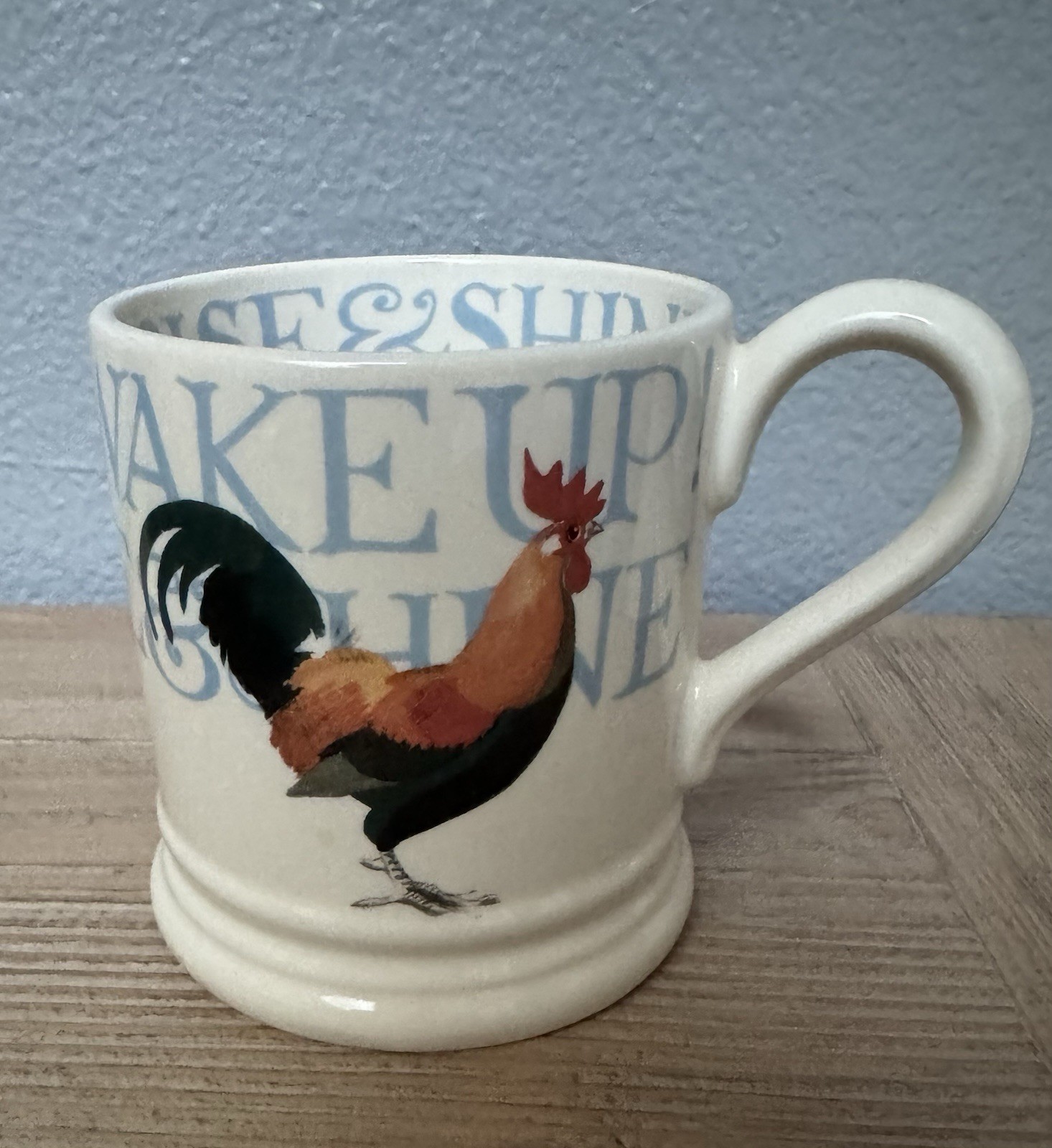 Vintage 2004 Emma Bridgewater Rise & Shine Rooster Half Pint Mug Shamrock Mark