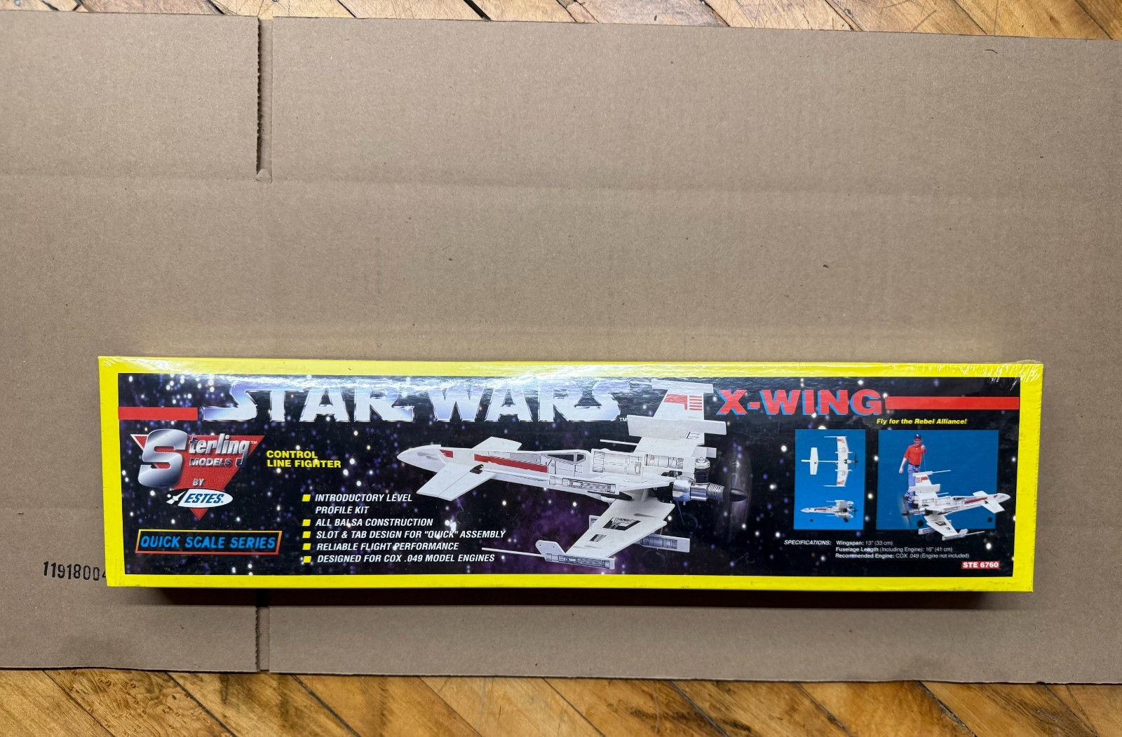 Vtg 1997 Star Wars X-Wing Control Line Fighter Kit Sterling Estes STE 6760 NOS