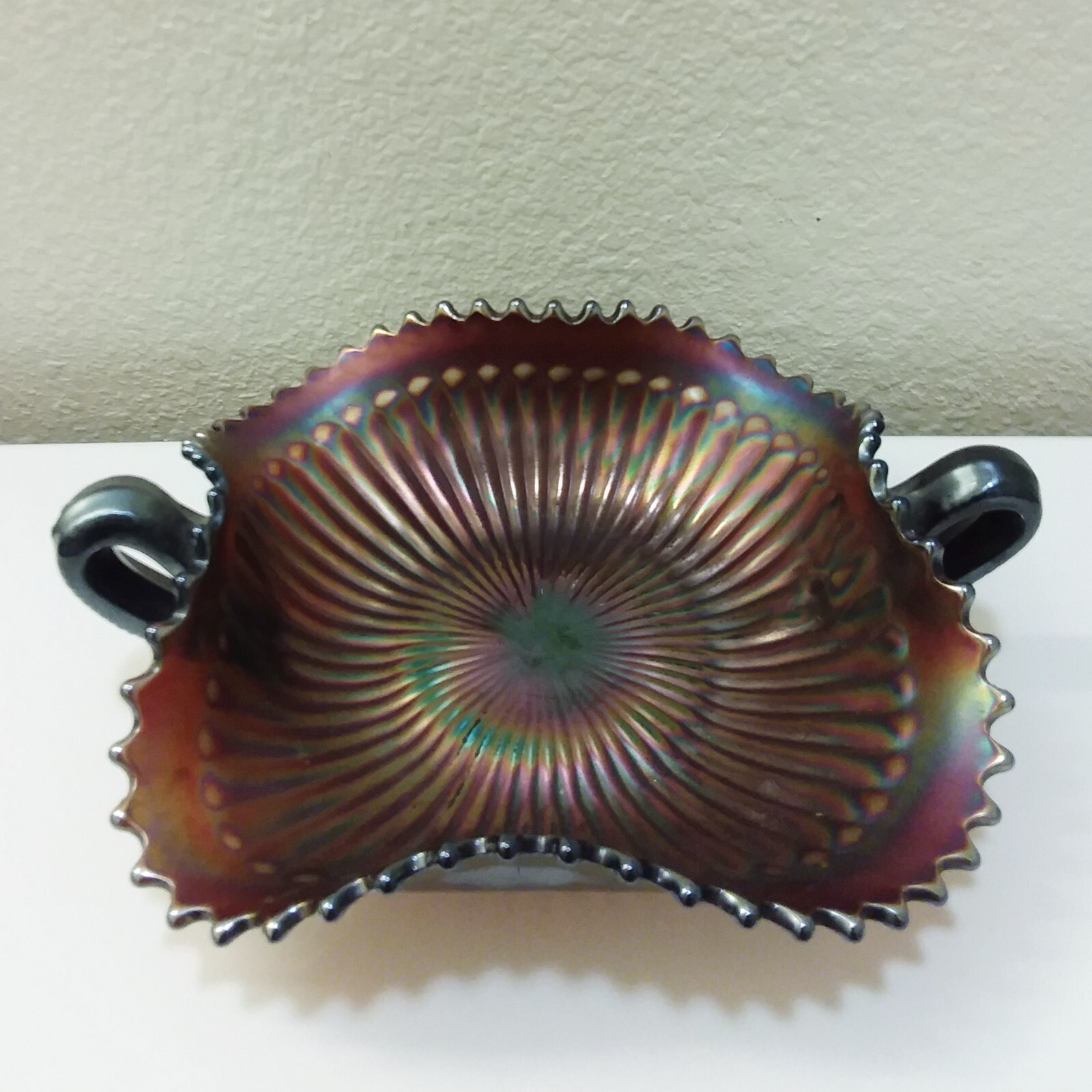 Vintage Northwood Carnival Glass Bowl in Amethyst, 7.50 Inches Width