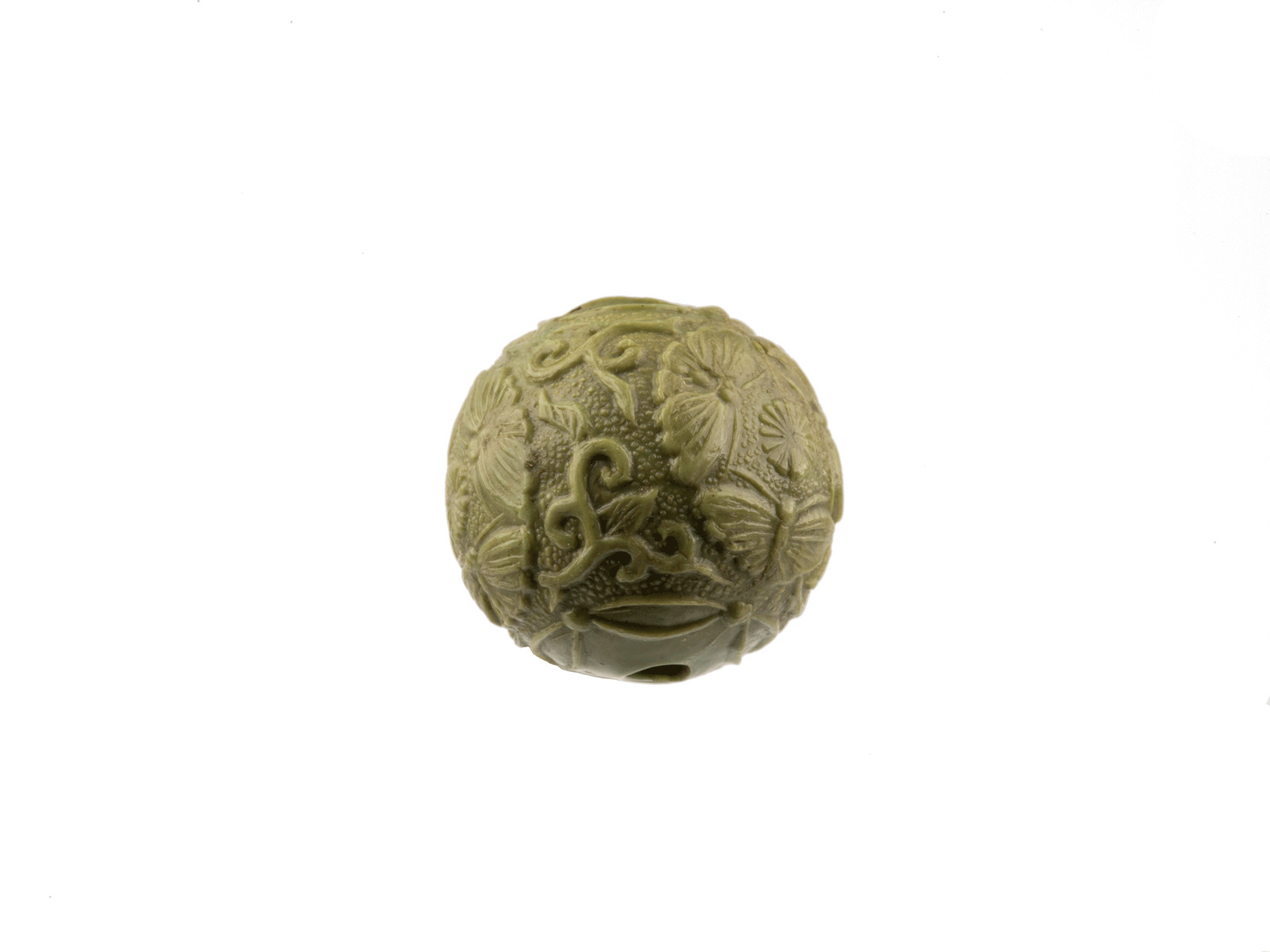 An Antique Meiji Era Lacquered Molded Ojime Bead