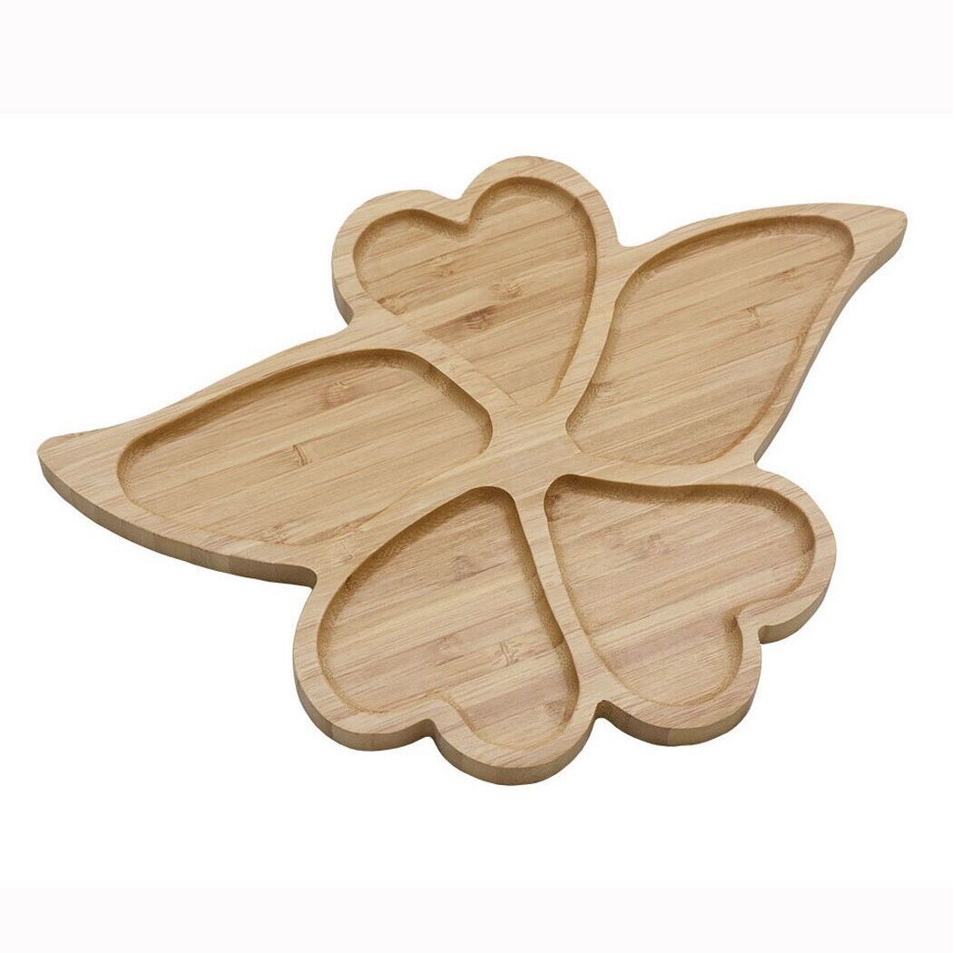 Bamboo Butterfly Heart Shaped Serving Tray 4917