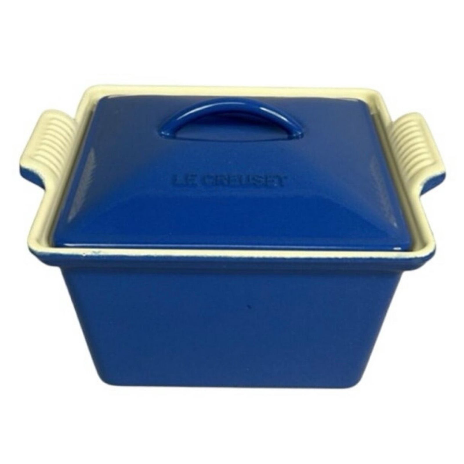 Le Creuset Enameled Square Casserole Dish Cast Iron Vintage New Condition Le Creuset Enameled Square Casserole Dish Cast Iron Vintage New Condition