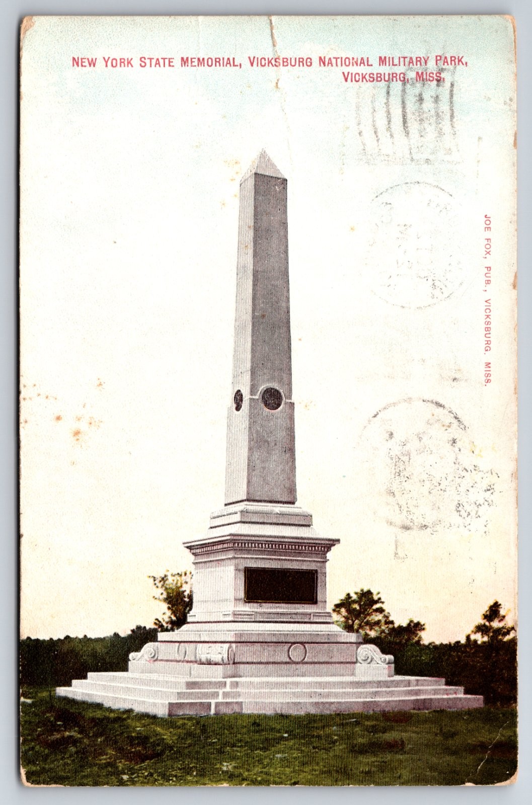 New York State Memorial Vicksburg Mississippi National Military Park Postcard