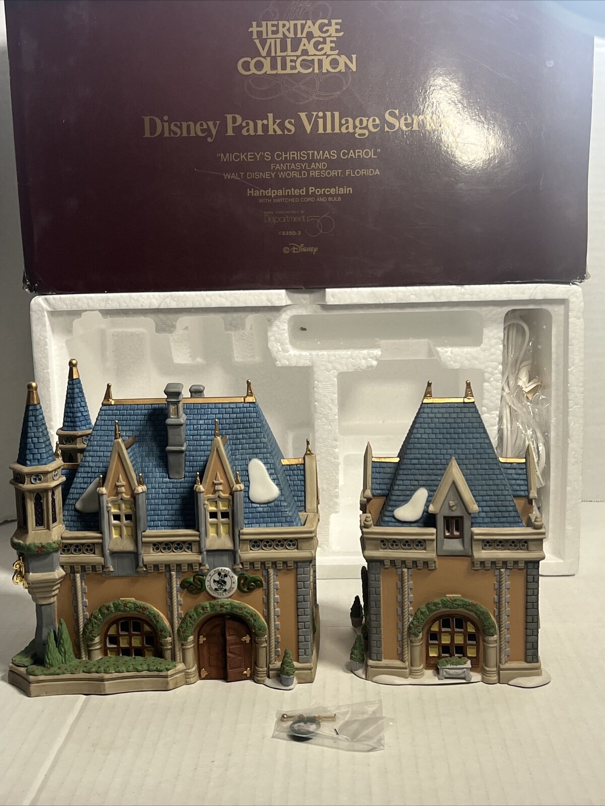 Mickey\'s Christmas Carol Dept 56 Two-Piece Disney Parks Village Series 5350-3