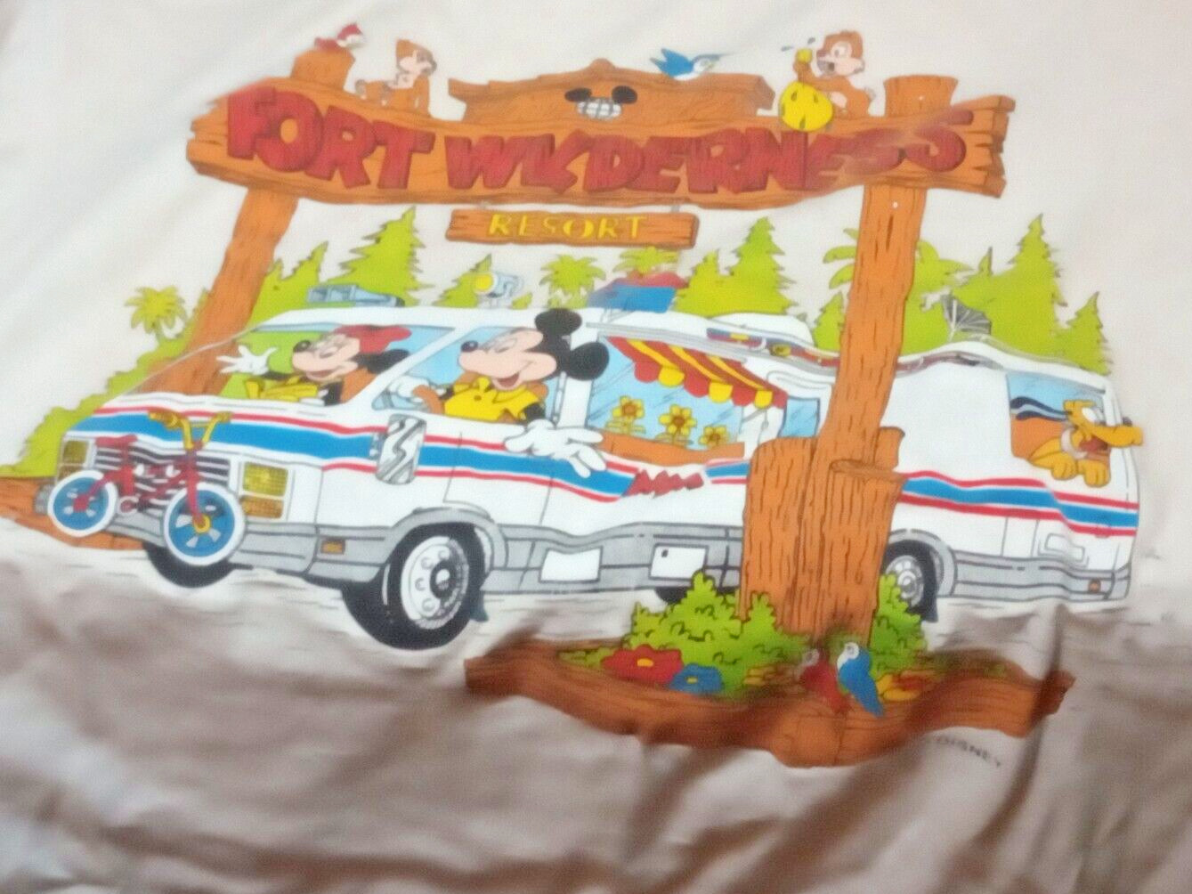 Vintage Walt Disney World Fort Wilderness Resort Mickey Mouse T Shirt (Size Med)
