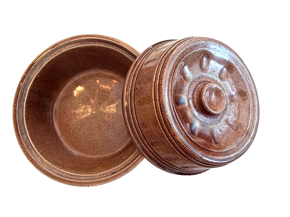 Dutch Oven \'40s McCoy Pottery Covered Casserole Dish Stoneware Brown