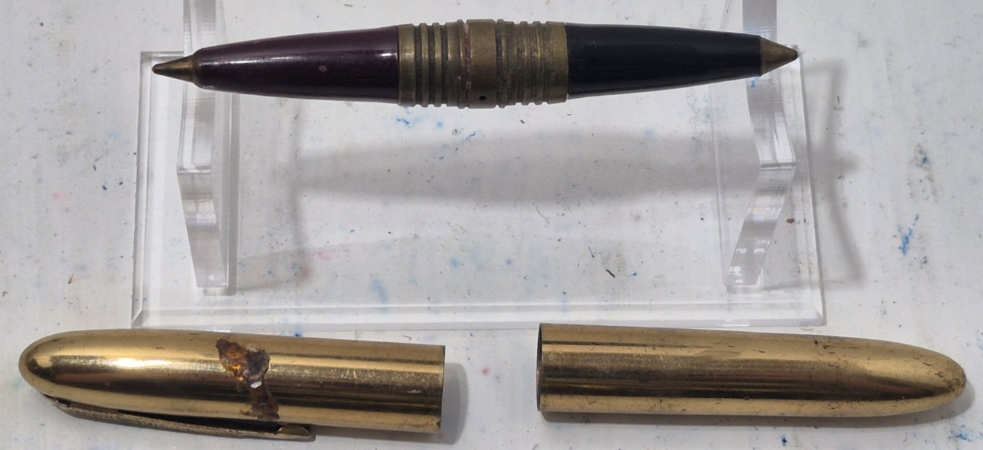 Vintage Dual Sided Double End Tandem Pen Torpedo Bullet Style 1950s Unique
