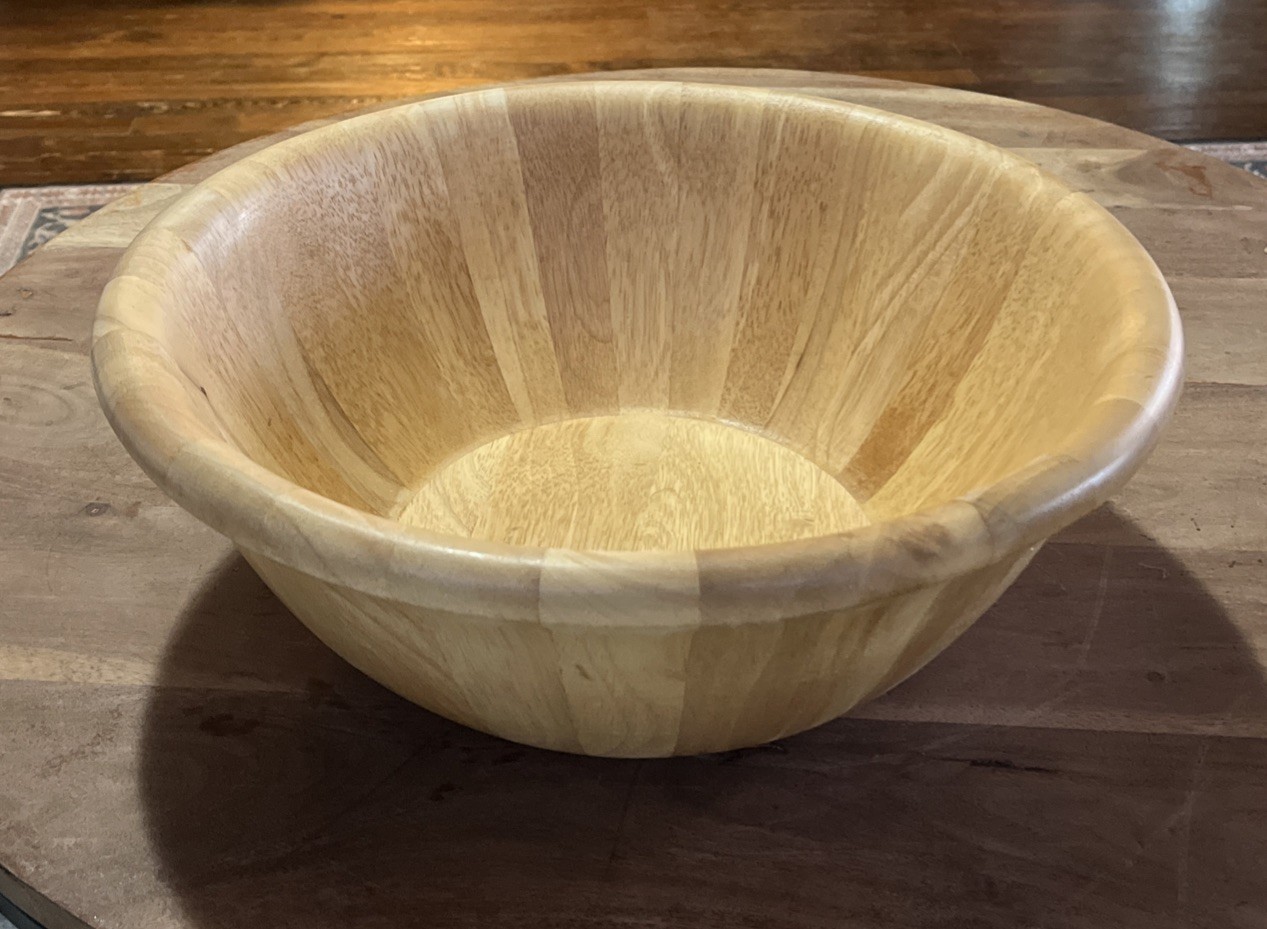 Large Vintage Bloomingdales Wooden Bowl 14.75” Diameter 5.5” Tall