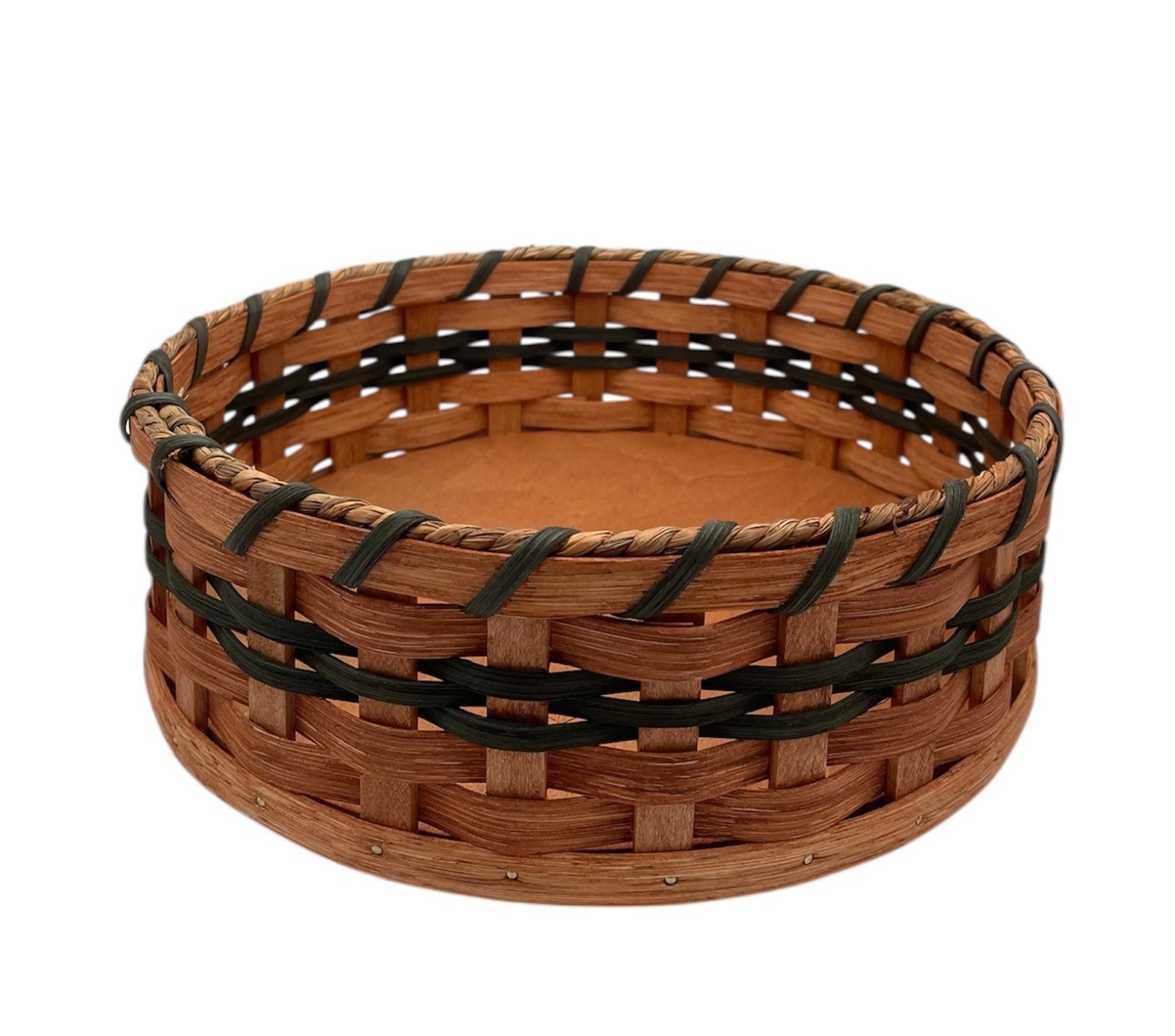 Amish Handmade Tabletop Lazy Susan Oak Storage Basket - 8