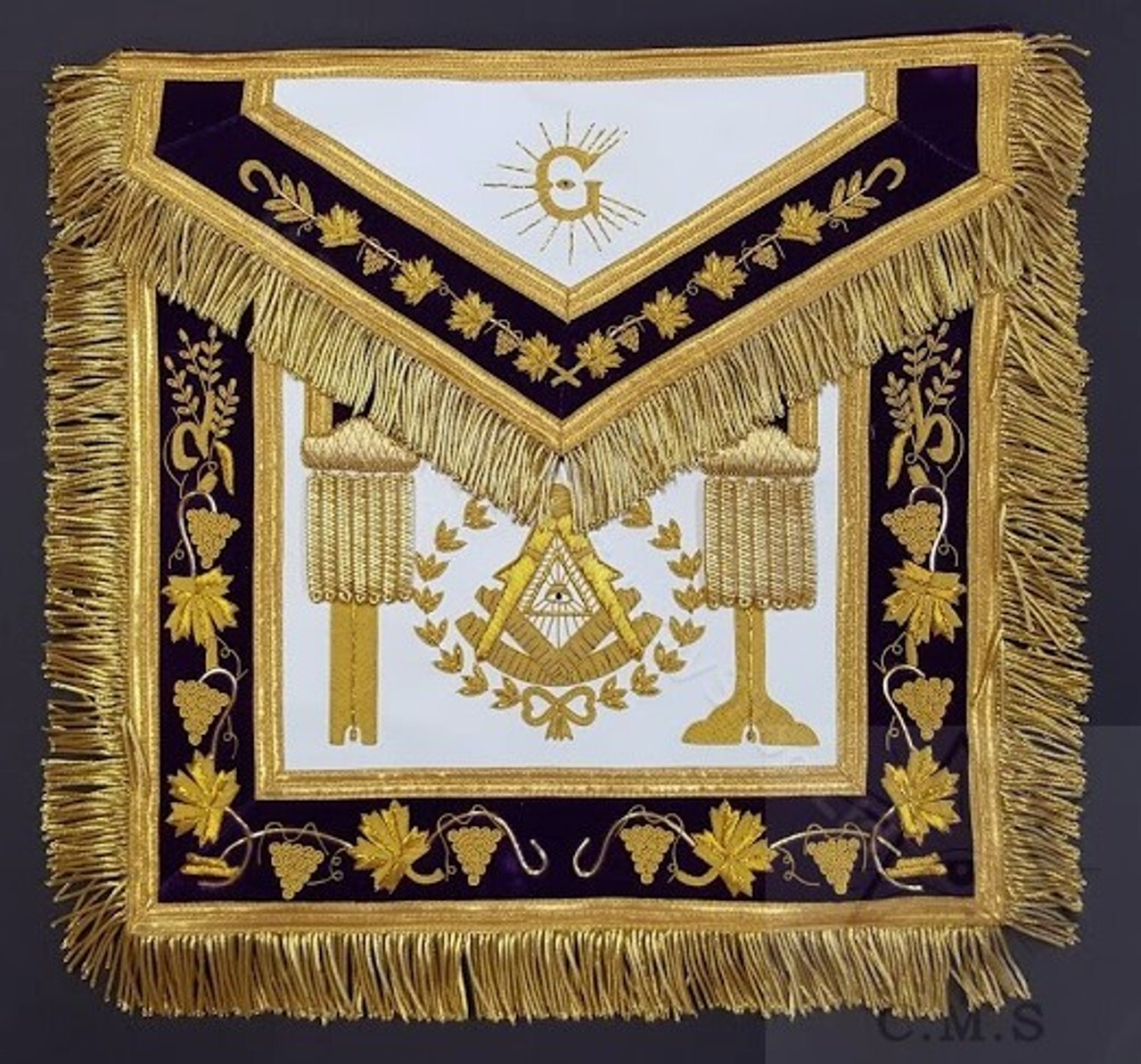 MASONIC GRAND LODGE APRON STYLE A HAND EMBROIDERED