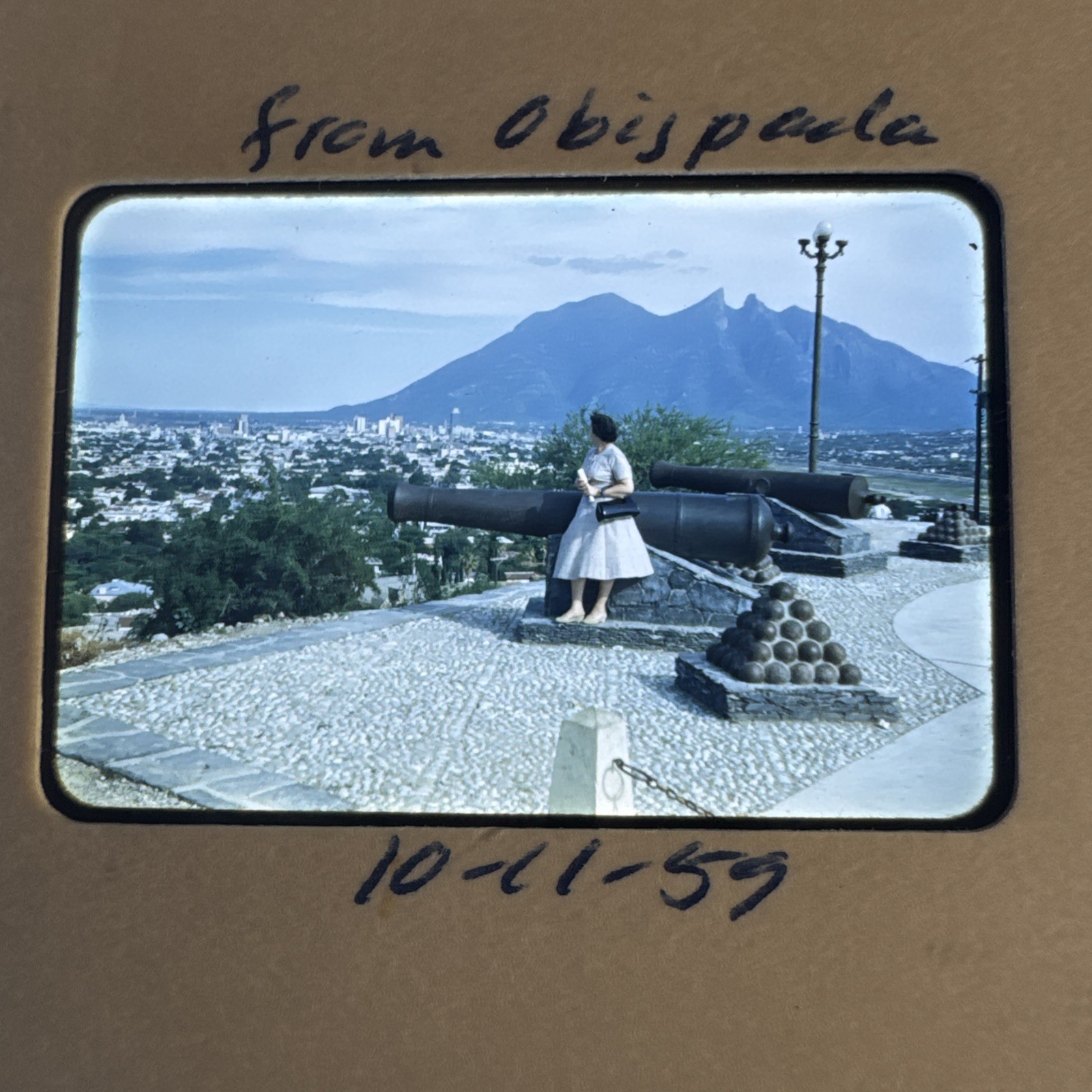 Kodachrome Slide Monterrey Mexico Obispada Cannons View Oct 1959
