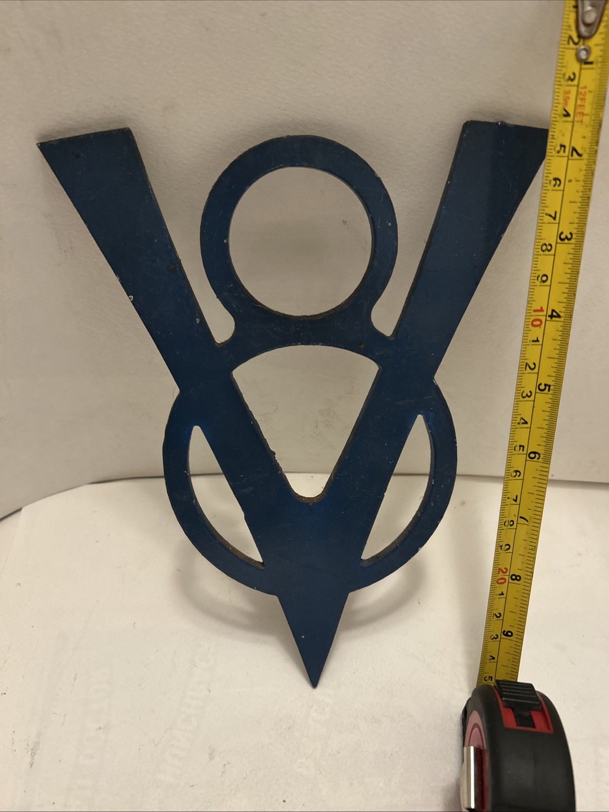 Vintage steel Blue V8 wall art Display automotive Piece - Custom Made Vintage steel Blue V8 wall art Display automotive Piece - Custom Made